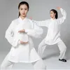 Ethnic Clothing Women Chinese Traditional Cotton Linen Wudang Tai Chi Practice Martial Art Uniform Taoist Top Pants 2pcs Set