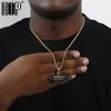 Hip Hop EL MUNDO ES TUYO Dirigible Collares de circón cúbico de color dorado Colgantes para hombres Joyería con cadena de tenis 254W