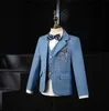 Jongens Trouwpak Kinderen Formele Blazer Jas Vest Broek Bowtie 4 STKS Tuxedo Jurk Kinderen P ografie Prestaties Kostuum 231228