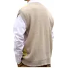 Kamizelki męskie 2024 Kamizelka z dekoltem w szpic Rhombus Plaid Pullovers kamizelka dla mężczyzny w stylu koreański wiosenny sweter bez rękawów