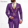 Fashion Suits for Men Slim Fit Luxury Party Dinner Wedding Groom Tuxedos Custom Standup Collar Jacket Vest Pants 3 Pieces Set 231229