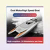 Electric RC Boats 2 4Ghz RC Racing Boat High Speed Yacht 30 KM H Remote Control Speedboat Rowing Ship Model USB Charging Water Gam7836351