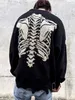 SAINT MICHAEL Joint Handmade Skeleton Embroidery Wool Blended Damaged Knitted Loose Sweater for Men and Women