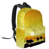 Backpack African Sunset Landscape Ostrich Nosorowce sylwetka kobiety plecaki Wodoodporne szkoła dla studentów torby mochila