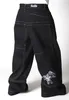 Klassische Retro Schwarz Druck Muster Frauen Mode Baggy Jeans Harajuku Casual Low Wasited Gerade Bein Hosen Gothic Hosen 231228