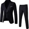 Homens Blazers Define Elegante Luxo Negócios Festa de Casamento Formal 3 Ternos Colete Completo Slim Fit Jaqueta Calças 231229