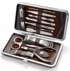 12 pièces de haute qualité coupe-ongles coupe-cuticules Kit manucure pédicure ensemble avec étui Tool7606709