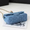 Mini Flap Bag Designer Bag for Women Handbag 20cm Chain Bag Designer Women Denim Crossbody PAG Purse 10a Mirror Quality Luxury Bag C005B med låda