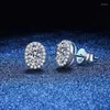 Ohrstecker E068 Lefei Mode Trendy Luxus Diamant-set Klassische Moissanit Oval Ohrring Charme Frauen Echt 925 Sterling Silber Party