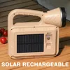 1PC Solar LED Flashlight, Flame Hand Lamp, Multi-function Working Searching Light, USB Charging Outdoor Atmosphere Camping Lamp Simulated Flame