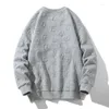 Herrtröjor avslappnad tröja hipster o nacke bokstäver långärmad jacquard pullover hoody