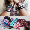 the types of chakras Fashion Jewelry For Women Cotton Fabric Embroidery Bracelet Woven Bangle Tassel Lace-Up Bracelet With Box290M