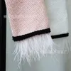 Women's Knits Faux Fur Feather Sleeve Knit Button Up Crop Top Short Cardigan Sweater Coat Autumn Fall Thin Knitted Cropped Women Slim Chic