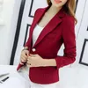 Noir femmes Blazer formel mince Blazers dame bureau travail costume poches vestes manteau Femme corée décontracté court Blazer Femme 231229