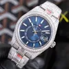 Handgefertigte Diamond Watch Mens Uhren Automatische mechanische Bewegung 41 mm Saphir mit Diamantstahlarmband Frauen Armbanduhren Montre de Luxe