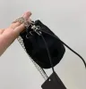 Chaîne d'argent de mode Mini sac à cordon en nylon noir pochette en toile porte-monnaie pour hommes femmes charme porte-clés portefeuilles porte-clés design porte-clés