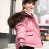 男の子の冬のコート子供ダウンジャケットビッグファーカラーフード付きスノーウェアガールズアウターウェアの子供たち2-8歳の服tz597 231228