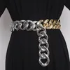 Designer de luxo 4cm de largura elo de corrente cinto de cintura prata ouro liga de metal cintura para mulher vestido camisa cinch cinta ceinture belts3228