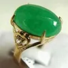 Anillo de Jade verde auténtico a la moda para mujer, bonito y barato, size6-8249N