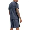 Tracksuits masculinos verão conjunto de roupas esportivas camiseta e shorts casual de manga curta terno voleibol badminton roupas