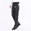 Black High-waisted Leather Pants Men's Lace-up Drawstring PU Trousers Plus Size Male Biker Pant Fall and Winter Slacks S-4XL 5XL 231229