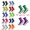 10 paires/lot hommes femmes chaussettes de football coton carré silicone ventouse poignée anti-dérapant football sport rugby chaussettes chaussettes de tennis 231227