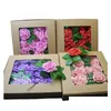 Ghirlande di fiori decorativi Casa Matrimonio Artificiale 25 Pz / scatola Pe Schiuma Testa di rosa con foglie Fai da te Bouquet da sposa Simation Fiore per V Dhfwp