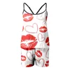 Kvinnors sömnkläder älskar tryckt pyjama Set Women Sexig ärmlös topp pyjamas casual camisole and shorts Home Wear Valentine's Day Gift