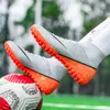 Fotbollskor män Tffg Listning Blue Hightop Antiskid utomhusstövlar Kids Student Inomhus Soccer Training Sneakers 231228