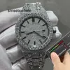 Montre mécanique automatique Top test Moissanite hommes Nouvelle version automatique diamants argent VVS mouvement de qualité glace en acier inoxydable 7W3Z