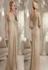 Champagne Abiti per la madre della sposa Taglie forti 2023 Mezze maniche in chiffon Sposo Madrina Abito da sera per matrimonio Nuovo in rilievo Lac8714964