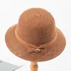 New Bow Sun Hat Foldable Wide Brim Floppy Straw Bucket Caps Beach Elegant Ladies Summer Sunscreen Travel Fisherman Cap