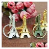 Keychains Lanyards Eiffel Tower Keychain 3 Color Creative Souvenirs Pendant Vintage Key Ring Gifts Retro Classic Home Decoration D Dhcqg