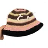 Bérets Y166 tricot seau chapeau femmes hiver laine polaire casquettes pêcheur chapeaux Panama