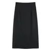 Dresses Summer Bodycon Midi Skirt Black Straight High Waist Slit Long Skirts Women Casual Korean Fashion Solid A Line White Skirt Girls