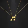 Pendant Necklaces COOLTIME Music Note Couple Necklace Stainless Steel Paired Puzzle Chain Women 2023 In Jewelry Birthday Gift