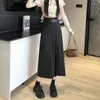 Skirts Pleated Women Solid Summer Daily Korean Style All-match Simple Spring Preppy Elegant Mid-calf Slim 2023 High Waist