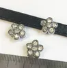 Pendanthalsband 50st 8mm Full Rhinestone Flower Slide Charms Letters Passar armbandsbälten