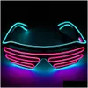 Masques de fête LED Lunettes lumineuses Halloween Glowing Noël Glow Festival Fournitures Décoratif Drop Livraison Maison Jardin Festif Dhknb