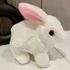 Kids Bunny Toy Red Eyes Long Hair Electric Plush Simulating Screaming Shiny Electronic 231228