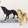 Decorative Figurines Nordic Geometric Wolf Statue Resin Art Sculpture Home Animal Room Office Accessories Free Delivery