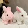 Kids Bunny Toy Red Eyes Long Hair Electric Plush Simulating Screaming Shiny Electronic 231228