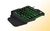 Wired Single Hand Gaming -tangentbord USB Professional Desktop Led Backbellyst vänster tangentbord ergonomisk med Wirst för Games4099798