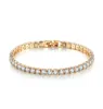 Tennisarmband smycken lyx 4mm kubik zirkoniumscelledra kedjan kristallbröllop för kvinnor män guld sier armband1267542