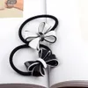 3 5X4 5CM black and white acrylic bow rubber bands hair ring head rope hairpin for ladies favorite headdress Jewelry Accessories v267s