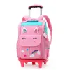 Amiqi School Wheeled Backpack for Girls School Trolley Bag Wheelsランチバッグキッズ用のバックパックバッグ