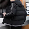 Men Winter Parkas Cotton Padded Hooded Fashion Jacket Thick Warm for Male Teens Outerwear 231228