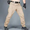 Мужские брюки, мужские большие деловые длинные однотонные прямые мешковатые брюки-карго с весенними карманами, рабочая одежда, брюки на молнии, большой размер 4xl