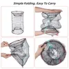 Crayfish Catcher Foldbar Bait Cast Mesh Trap Portable Fishing Landing Net Shrimp Cage for Fish Crab Floating Circle 231229