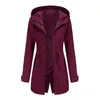 Women's Trench Coats 2023 Autumn Women Jacket Windproof Windbreaker Female Hooded Drawstring Long Outdoor Raincoat Outwear